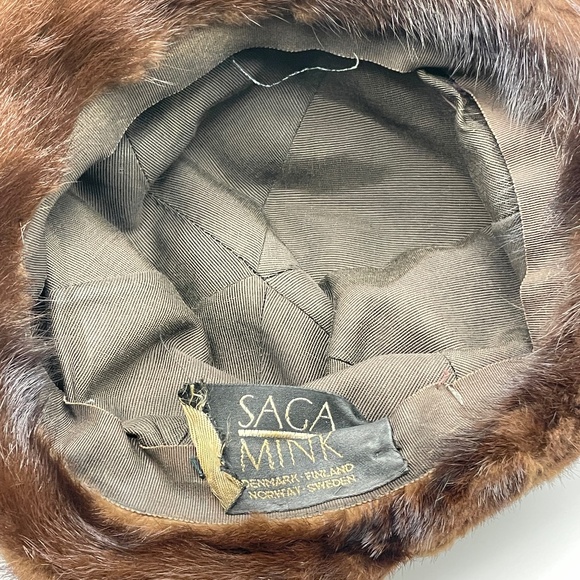 Vintage Saga Mink Fur Hat Size 21 1/2" - Picture 5 of 6